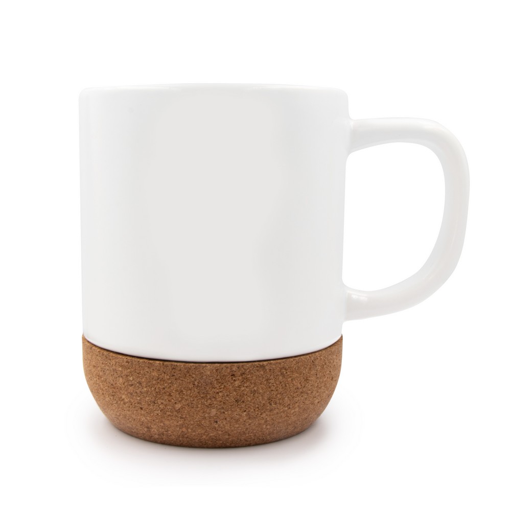 Kubek ceramiczny 370 ml z korkowym elementem | Kate Biały V8297-02 (7)
