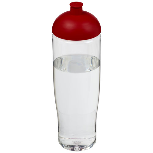 Bidon H2O Tempo® o pojemności 700 ml z wypukłym wieczkiem Przezroczysty-Czerwony 21004203 