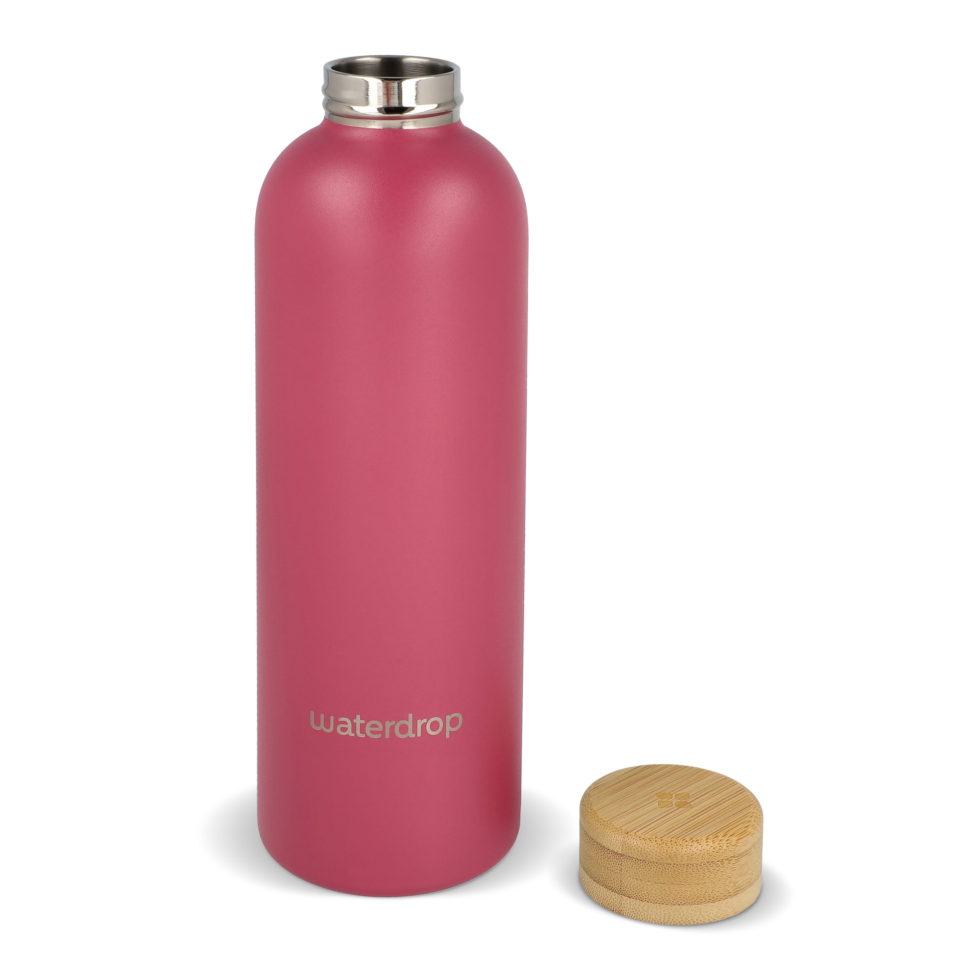 Butelka ze stali nierdzewnej Waterdrop z bambusową nakrętką 600 ml Ciemnoróżowy LT47002-N0078 (5)