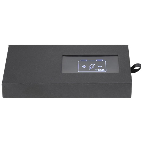 Zapasowy powerbank z podświetlanym logo  - SCX.design P05 Czarny-Biały 1PX01500 (2)