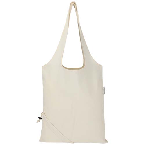 Madras Blend - torba na zakupy, wykonana z recyklingowanej baweły o gramaturze 140 g/m² posiadającej certyfikat GRS, składana Naturalny 12080506 (2)