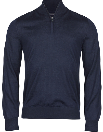 Sweter Męski Slim Welna Merynosow Pol-Zip Black TJ6010N-595650 (1)