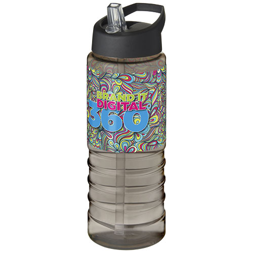 Bidon H2O Treble o pojemności 750 ml z wieczkiem z dzióbkiem Węgiel drzewny-Czarny 21087702 (1)