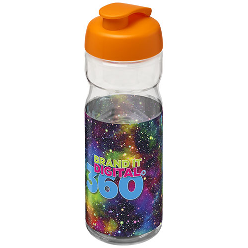 Bidon H2O Active® Base Tritan™ o pojemności 650 ml z klapką Przezroczysty klarowny-Pomarańczowy 21043610 (1)