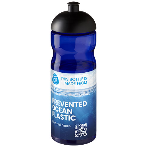 Bidon H2O Eco o pojemności 650 ml z wypukłym wieczkiem Niebieski-Czarny 21009811 (1)