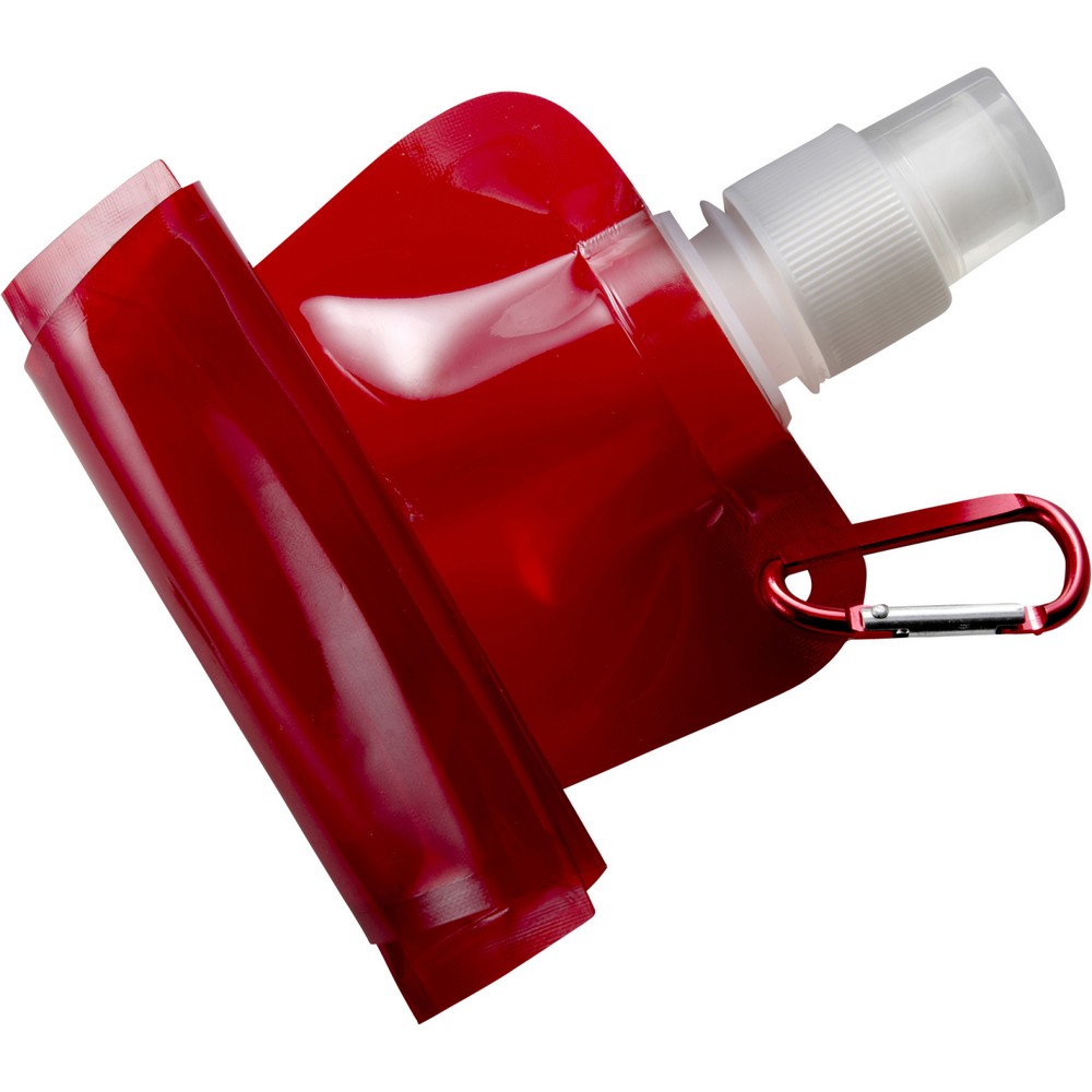 Składany bidon 420 ml z karabińczykiem Czerwony V6503-05 (2)