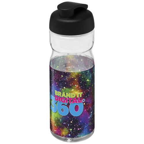 Bidon H2O Base® o pojemności 650 ml z wieczkiem zaciskowym Przezroczysty-Czarny 21004500 (2)