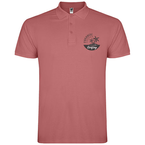 Star koszulka męska polo z krótkim rękawem Chrysanthemum Red R66384K5 (1)