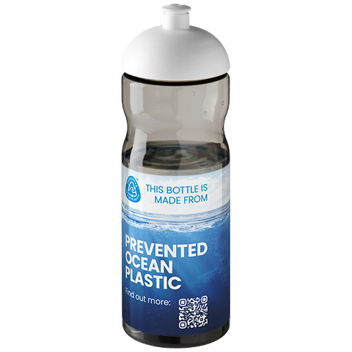 Bidon H2O Eco o pojemności 650 ml z wypukłym wieczkiem Węgiel drzewny-Biały 21009801 (1)