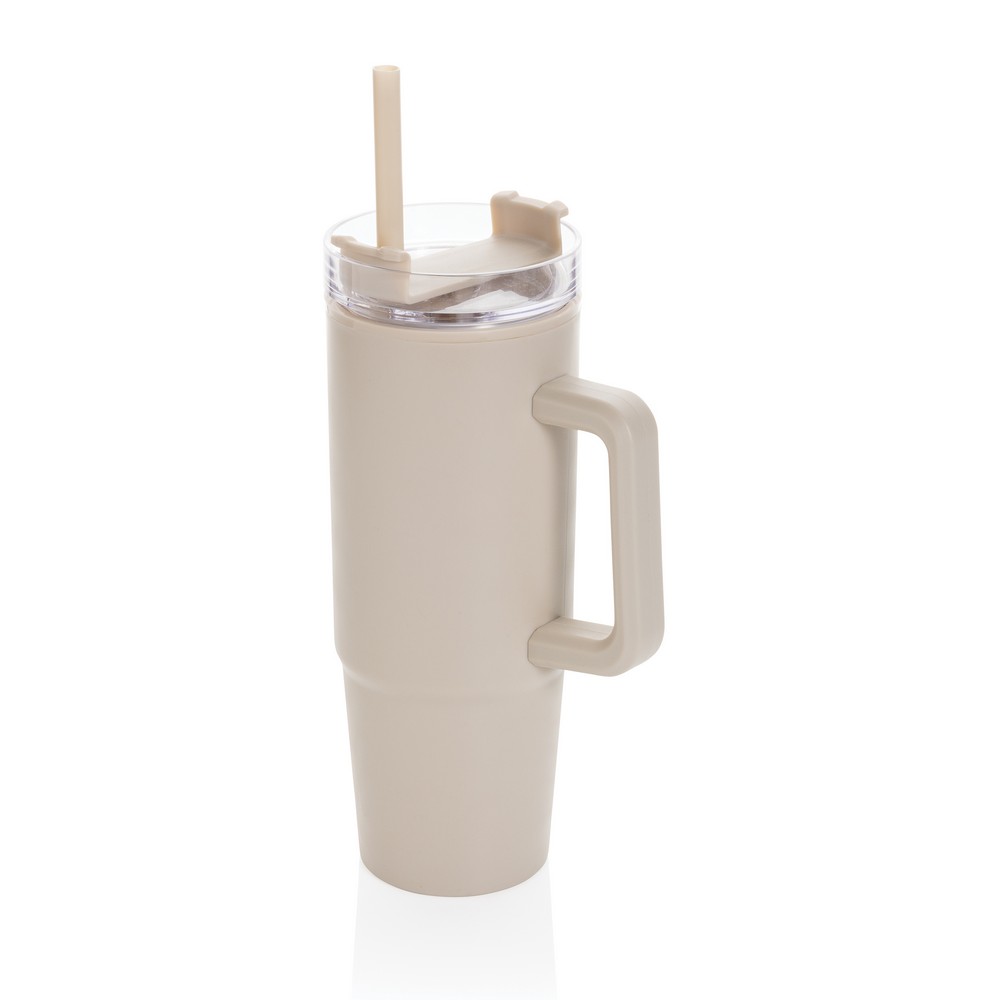 Kubek podróżny 900 ml Tana, plastik z recyklingu Beżowy P437.1019 