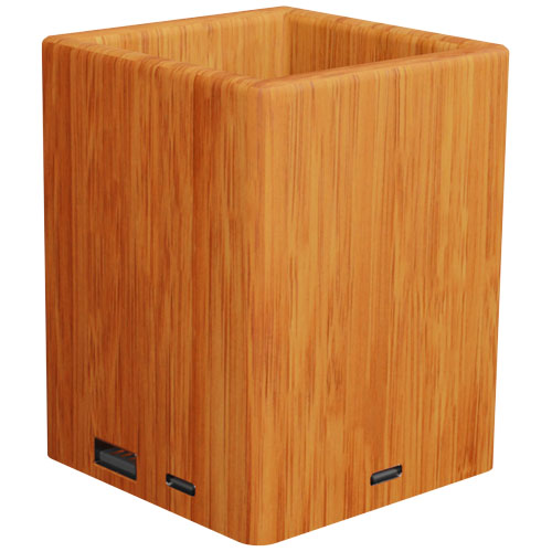 SCX.design O12 drewniany podświetlany stojak na ołówki z podwójnym wyjściem USB Drewniany 1PX07771 (4)