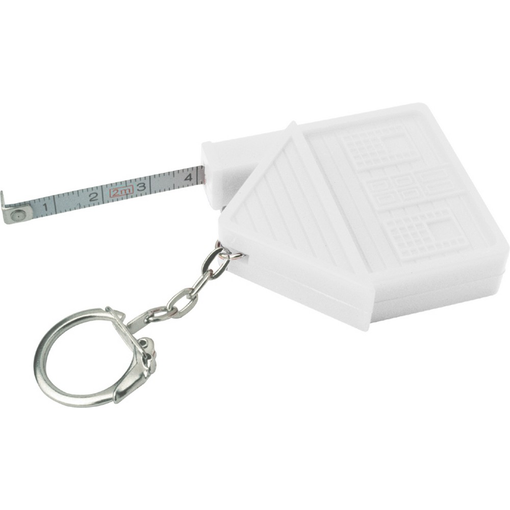 Brelok do kluczy "domek", miara 2m Biały V2088-02 