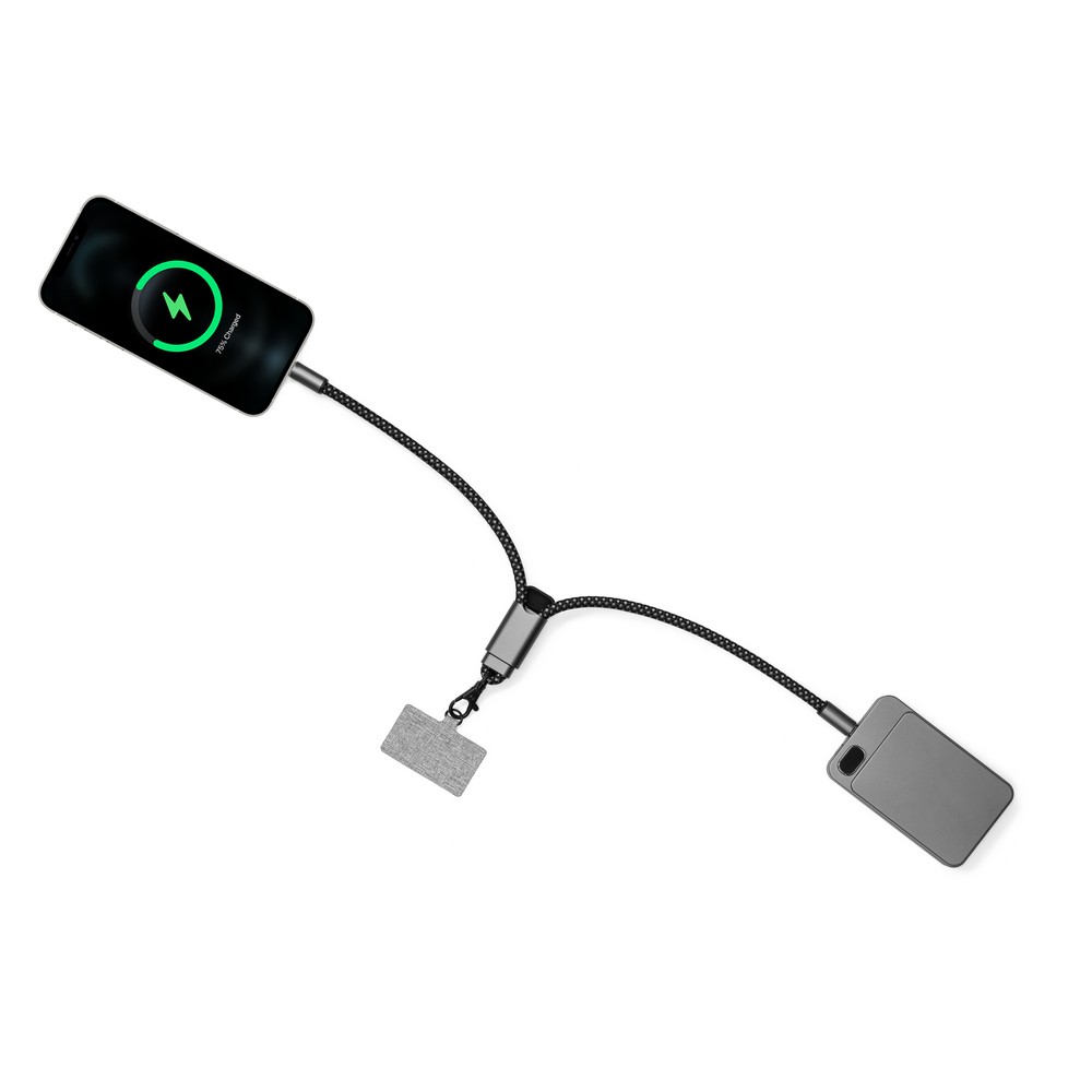 Kabel do ładowania i synchronizacji BrandCharger Lany Wristband Charge Grafitowy VA554-15 (2)