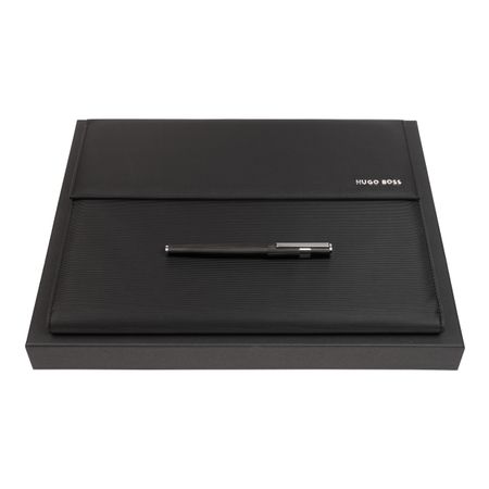 Gadżet reklamowy - Zestaw upominkowy HUGO BOSS pióro kulkowe i teczka A4 - HDF210A + HSV2855A