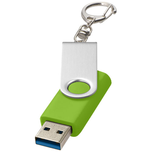 Rotate pendrive wyposażony w interfejs USB 3.0 z łańcuchem do kluczy Limonkowy 1Z50763N 