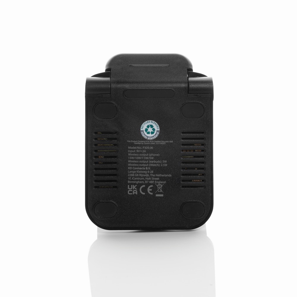 Ładowarka bezprzewodowa 3 w 1, 15W Powerpal Czarny P309.0601 (7)