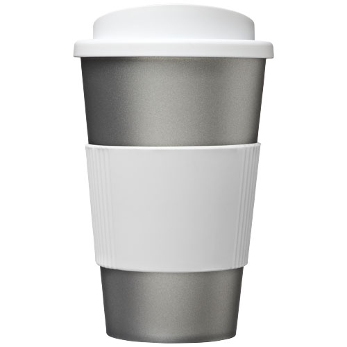 Kubek termiczny z serii Americano® o pojemności 350 ml z uchwytem Srebrny-Biały 21000225 (2)