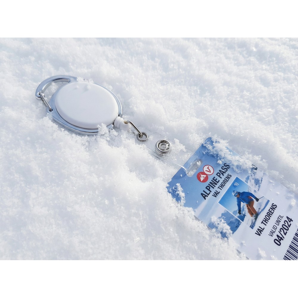 Ski pass, rozciągany przewód 75 cm | Norellix Biały V7399-02 (1)