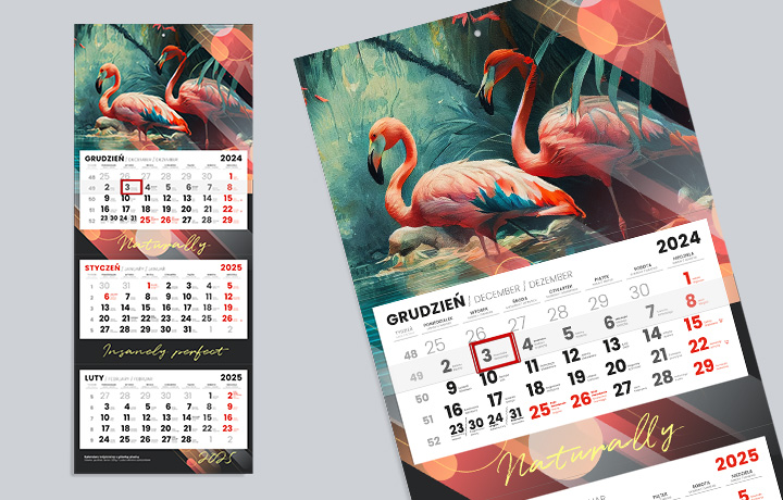 Gadżet reklamowy - 50x Kalendarz trójdzielny z płaską główką