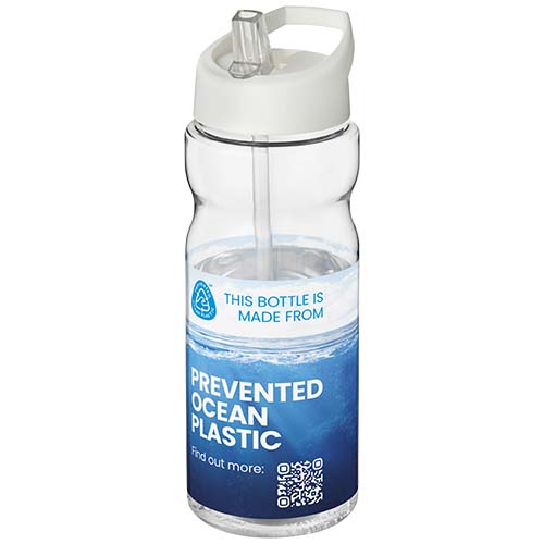 Bidon H2O Eco o pojemności 650 ml z wieczkiem z dzióbkiem Przezroczysty-Biały 21009992 (1)