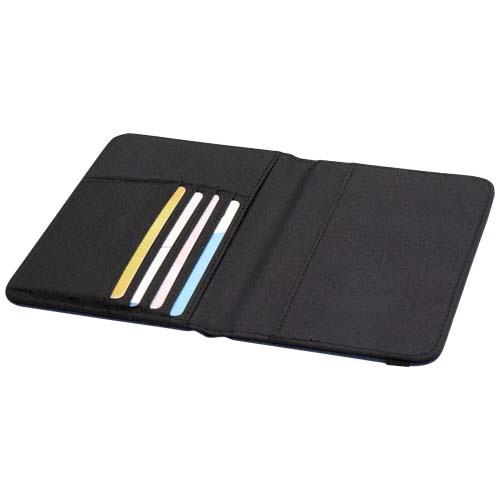 Ross etui na paszport RPET RFID wykonane z materiałów z recyklingu z certyfikatem GRS Melanż granatowy 13005855 (4)