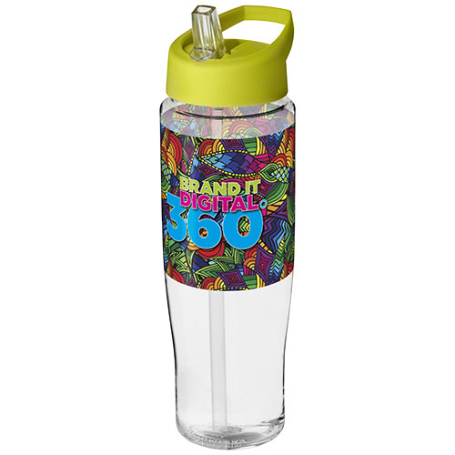 Bidon H2O Tempo® o pojemności 700 ml z wieczkiem z słomką Przezroczysty-Limonkowy 21004421 (1)
