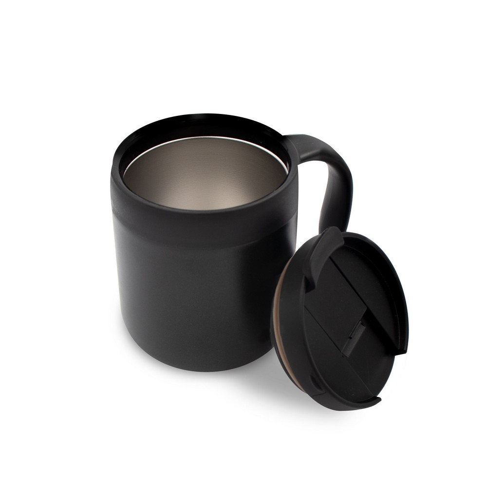Kubek termiczny 400 ml z rączką | Wyatt Czarny V4838-03 (2)