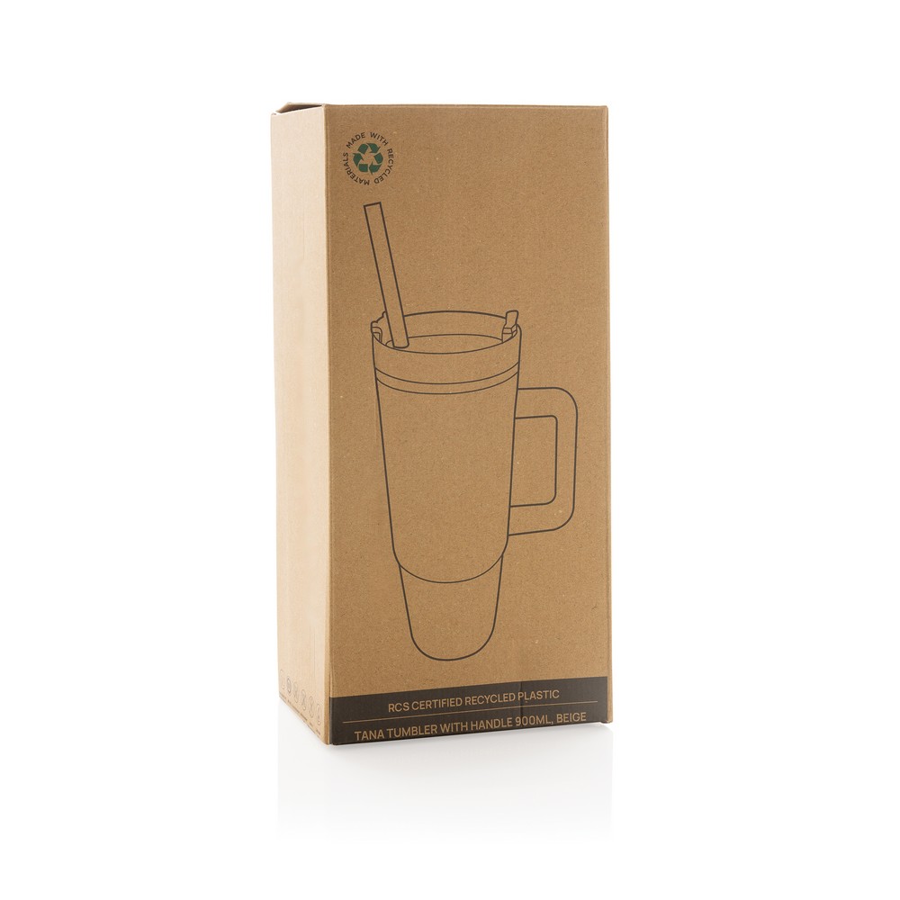 Kubek podróżny 900 ml Tana, plastik z recyklingu Beżowy P437.1019 (9)