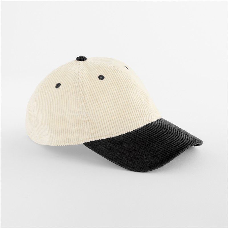 Sztruksowa czapka z kontrastowym daszkiem Natural / Black CB690-1398367 (1)