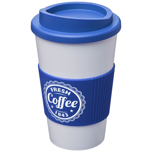 Americano® 350 ml termoizolowany kubek z uchwytem Środkowy niebieski-Biały 22000252 (1)