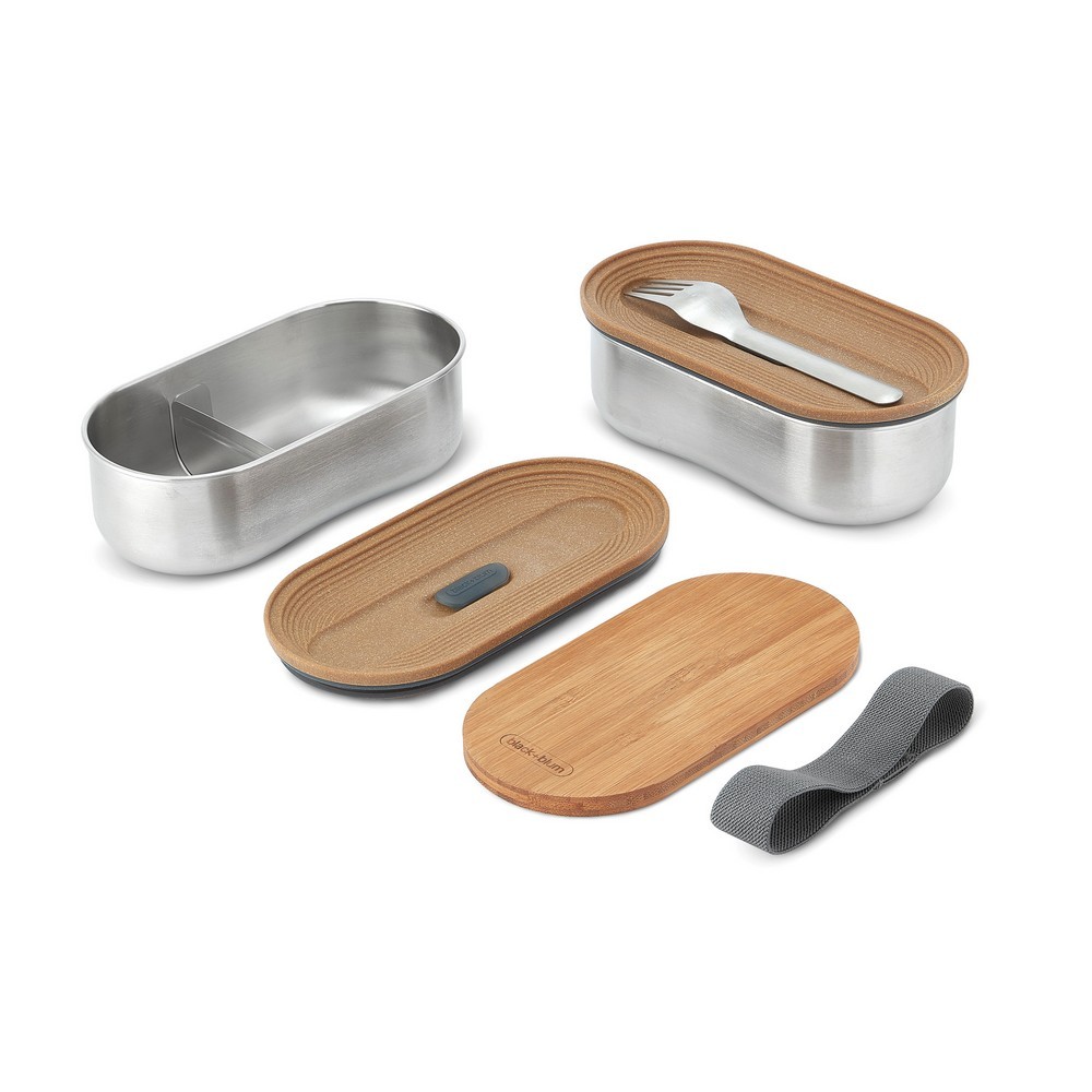Lunchbox, pudełko śniadaniowe Black+Blum Double Bento Grey P439.2002 (4)