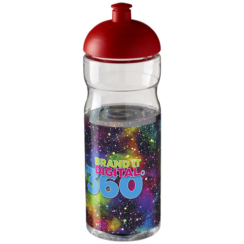 Bidon H2O Base® o pojemności 650 ml z wypukłym wieczkiem Przezroczysty-Czerwony 21004703 (1)