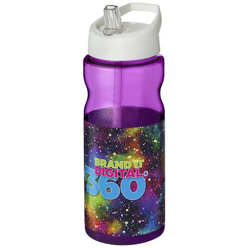Bidon H2O Base® o pojemności 650 ml z wieczkiem z słomką Fioletowy-Biały 21004913 (1)