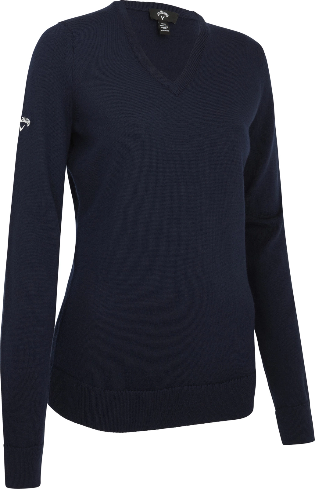 Sweter Damski Dekolt V Welniany Termiczny Dark Navy CW352-802975 