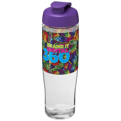 Bidon H2O Tempo® o pojemności 700 ml z wieczkiem zaciskowym Przezroczysty-Fioletowy 21004009 (1)