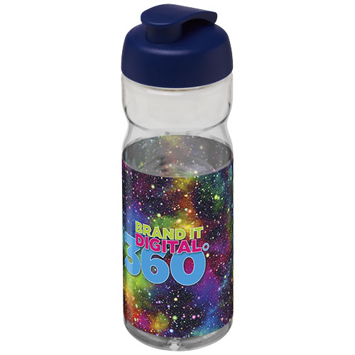 Bidon H2O Base® o pojemności 650 ml z wieczkiem zaciskowym Przezroczysty-Niebieski 21004502 (1)