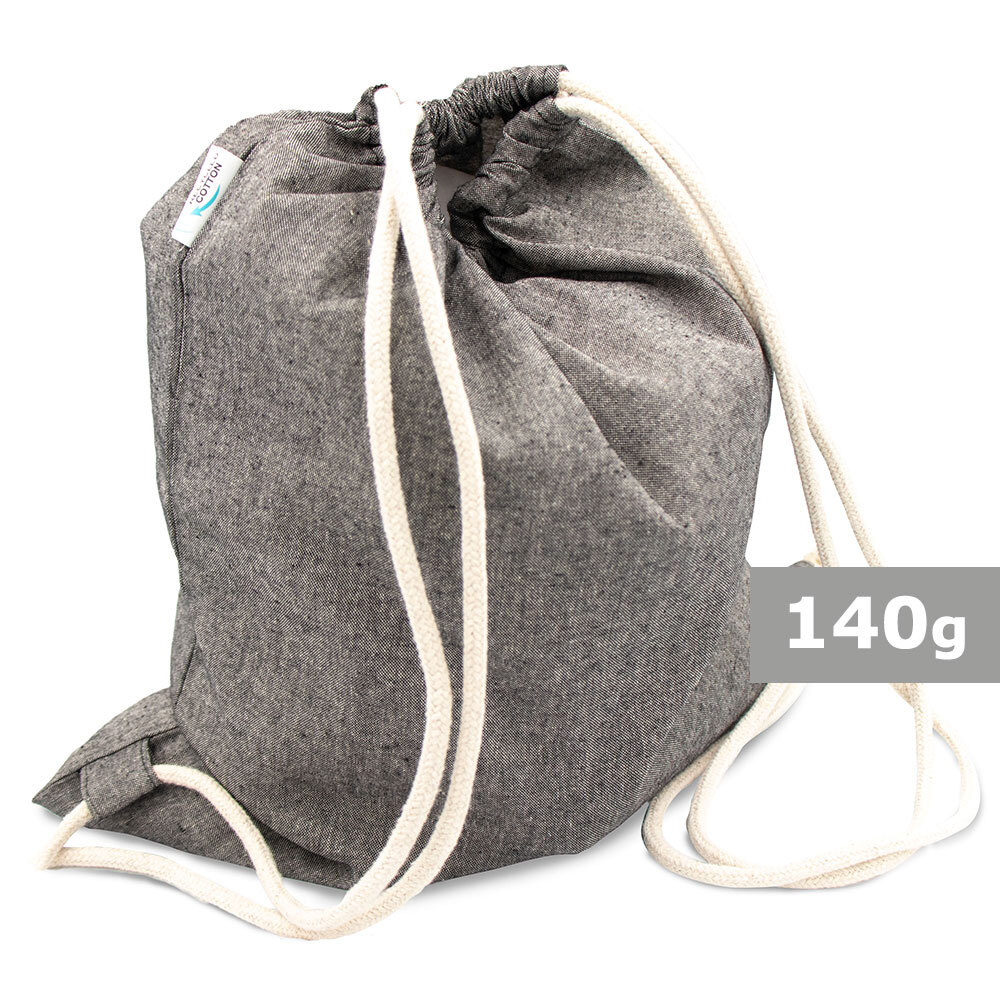 Gadżet reklamowy - Worek ze sznurkiem z bawełny z recyklingu i poliestru z recyklingu B'RIGHT | Jose