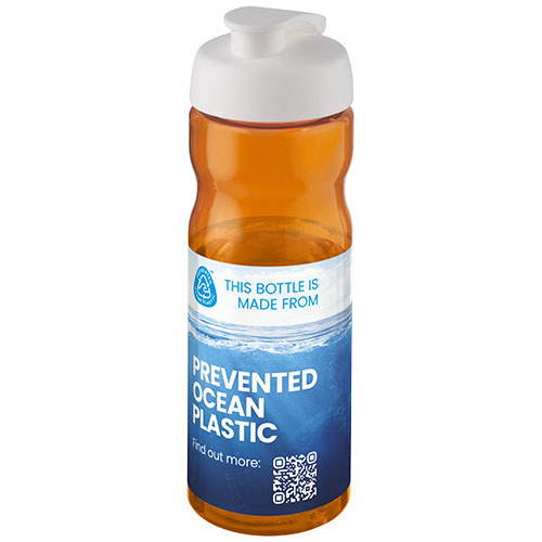 Bidon H2O Eco o pojemności 650 ml z wieczkiem zaciskowym Pomarańczowy-Biały 21009723 (1)