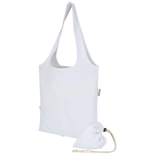Madras Blend - torba na zakupy, wykonana z recyklingowanej baweły o gramaturze 140 g/m² posiadającej certyfikat GRS, składana Biały 12080501 
