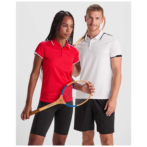 Tamil sportowa koszulka damska polo z krótkim rękawem Czarny-Biały R04098T5 (8)