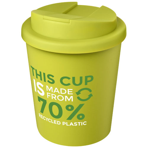 Kubek Americano® Espresso Eco z recyklingu o pojemności 250 ml z pokrywą odporną na zalanie  Limonkowy 21045563 (1)
