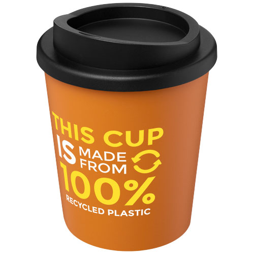 Kubek izolowany z recyklingu Americano® Espresso o pojemności 250 ml  Pomarańczowy-Czarny 21045231 (1)