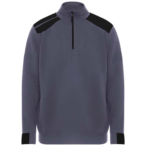 Maverick 280 g/m2 męski sweter z zamkiem błyskawicznym do połowy długości Ołowiowy-Czarny R8413E51 