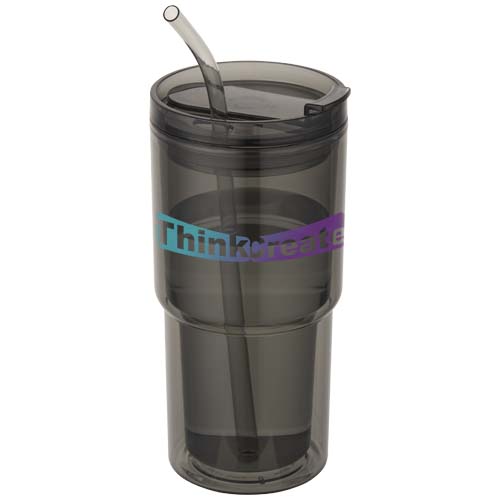 Kubek plastikowy Archer o pojemności 480 ml z podwójnymi ściankami Czarny 10096790 (1)