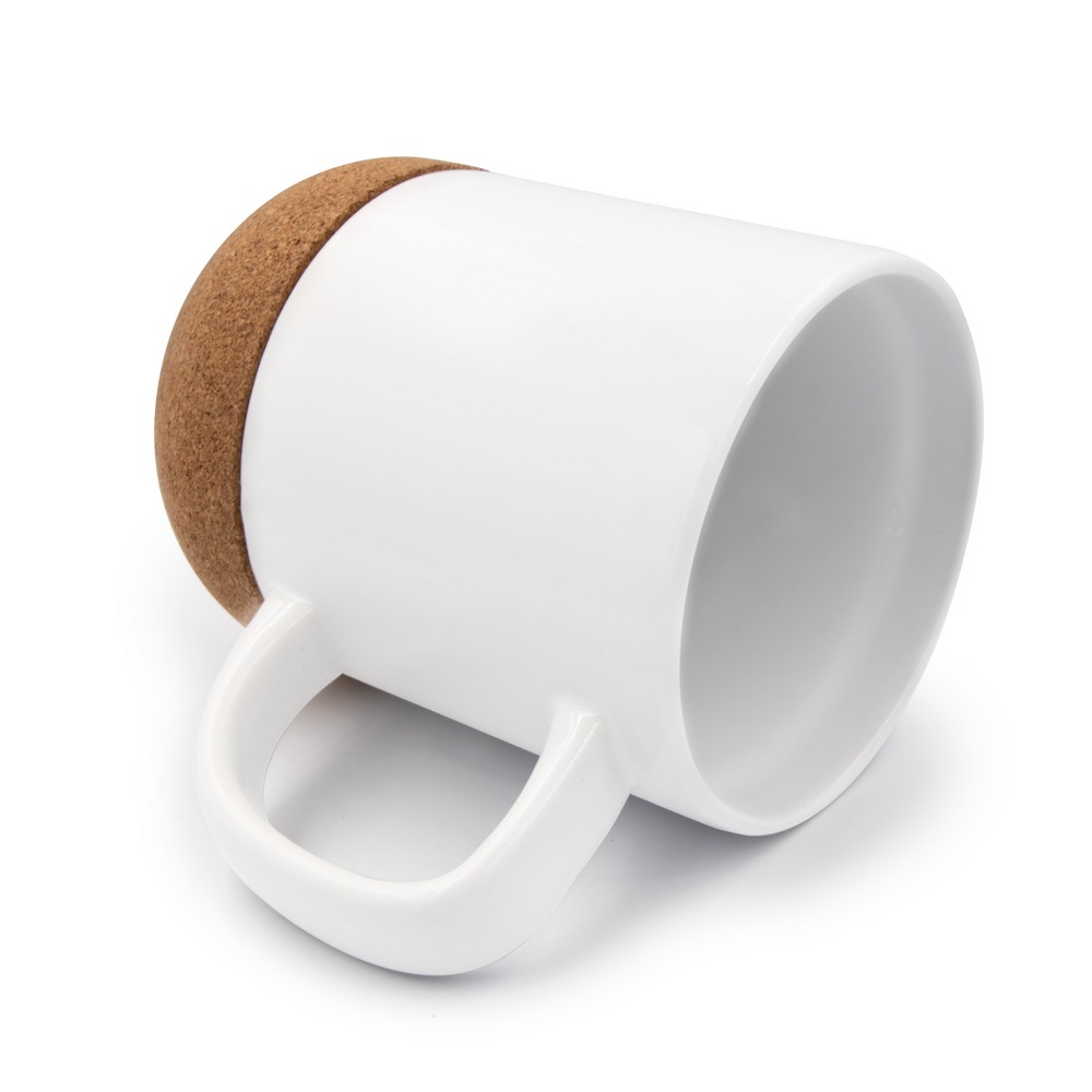 Kubek ceramiczny 370 ml z korkowym elementem | Kate Biały V8297-02 (2)