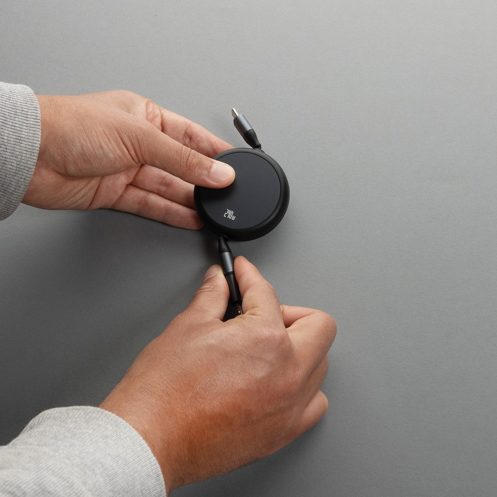 Zwijany kabel do ładowania 240W Terra Black P302.7701 (8)