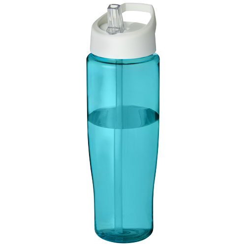 Bidon H2O Tempo® o pojemności 700 ml z wieczkiem z słomką Turkusowy niebieski-Biały 21004413 