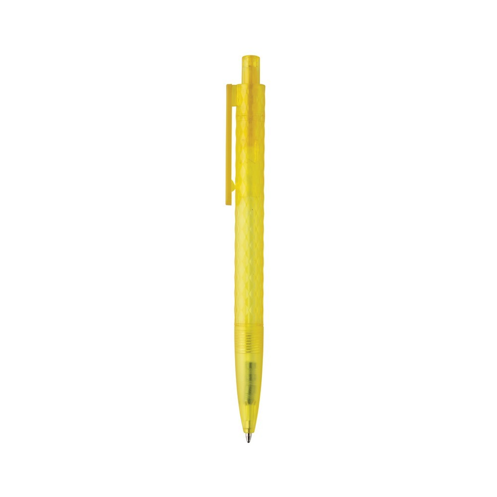 Geometryczny długopis z PC z recyklingu X3 Frosted żółty P611.3306 (2)