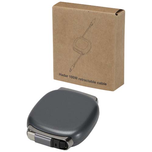 Alphard – zwijany kabel do CarPlay, 100 W, z recyklingowanego plastiku, obsługa szybkiego ładowania PD Metaliczny grafitowy 12449682 