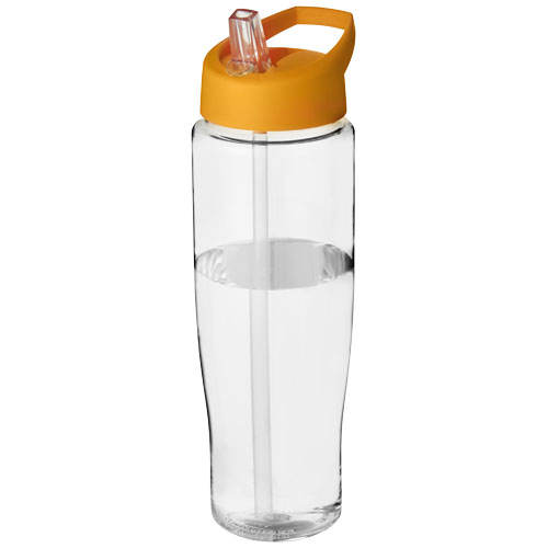 Bidon H2O Tempo® o pojemności 700 ml z wieczkiem z słomką Przezroczysty-Pomarańczowy 21004422 
